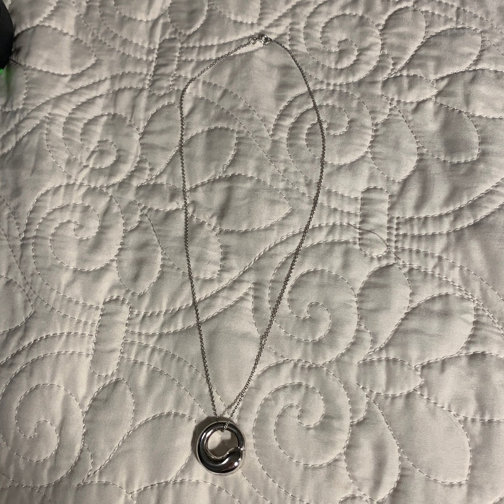 Silver Eternal Circle Pendant Necklace - Picture 2 of 7